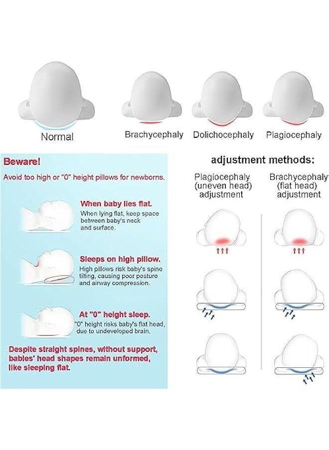 Gonice - Baby Pillow Head Shaping, Soft and Cozy Baby Pillow, Preventing Flat Head and Shapes Infant's Head, Perfect for Sleeping and Head Support for 0-36 Months Newborns and Infant (Tiger) - Image 1