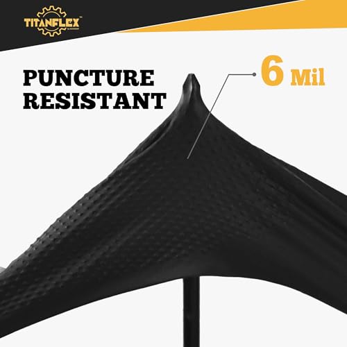 TitanFlex Heavy Duty Black Nitrile Gloves, Large, 6 Mil with Raised Diamond Texture, Industrial Work Gloves Disposable Latex Free, Powder Free, Mechanic Disposable Gloves (Box of 100) - Image 4