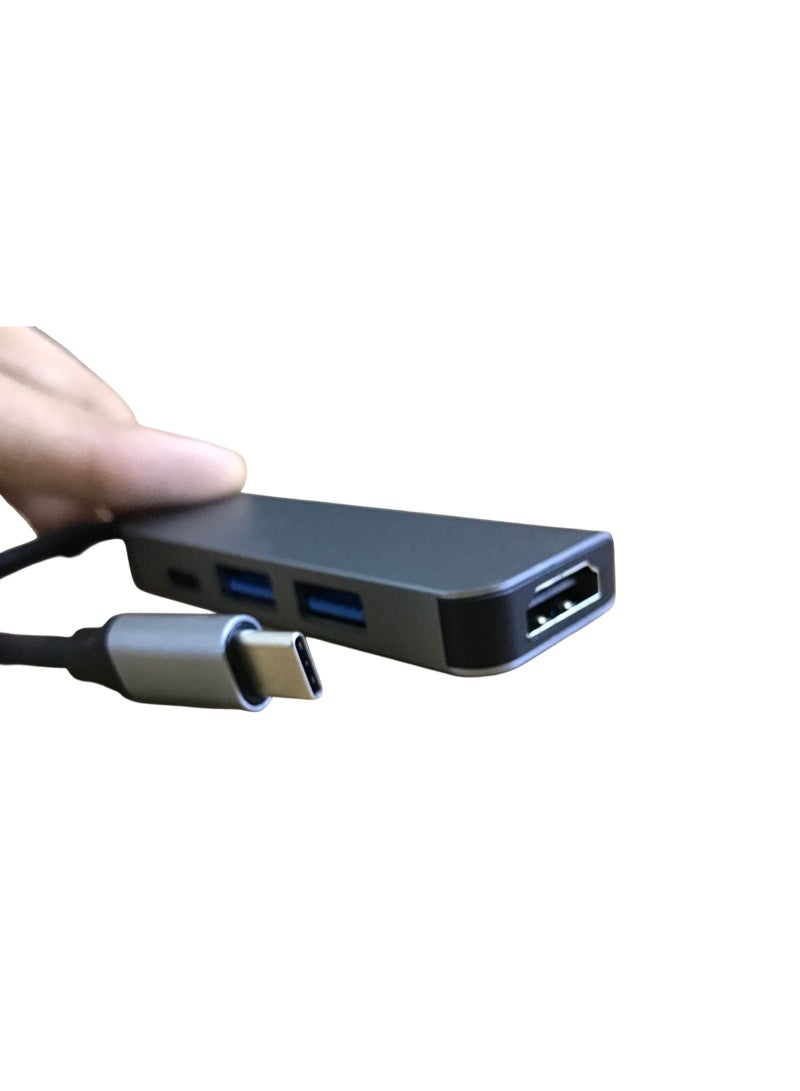 Metal Type-C Multiport Adapter – with HDMI, BD, and two high-speed USB 3.0 ports, sleek aluminum design for connecting laptops, monitors, and smartphones - Image 2