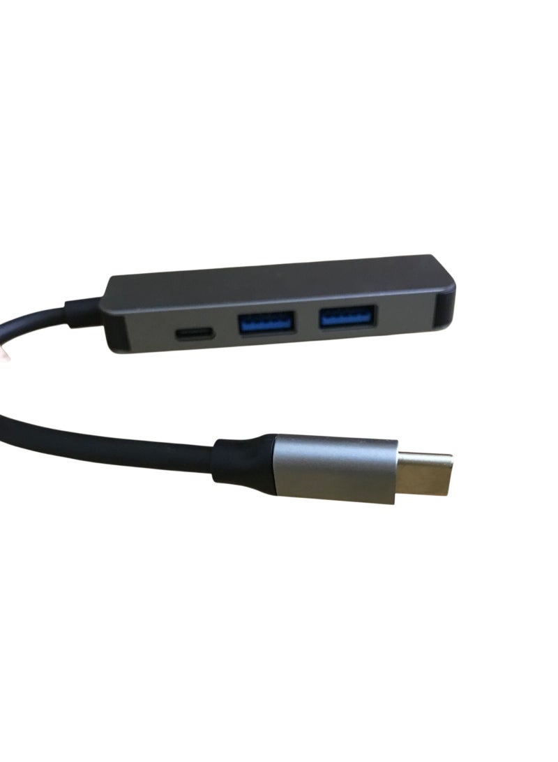 Metal Type-C Multiport Adapter – with HDMI, BD, and two high-speed USB 3.0 ports, sleek aluminum design for connecting laptops, monitors, and smartphones - Image 1