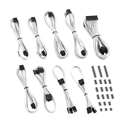 CableMod C-Series Classic ModMesh Sleeved Cable Kit for Corsair Type 4 RM Black Label/RMi/RMX (White) - Image 1