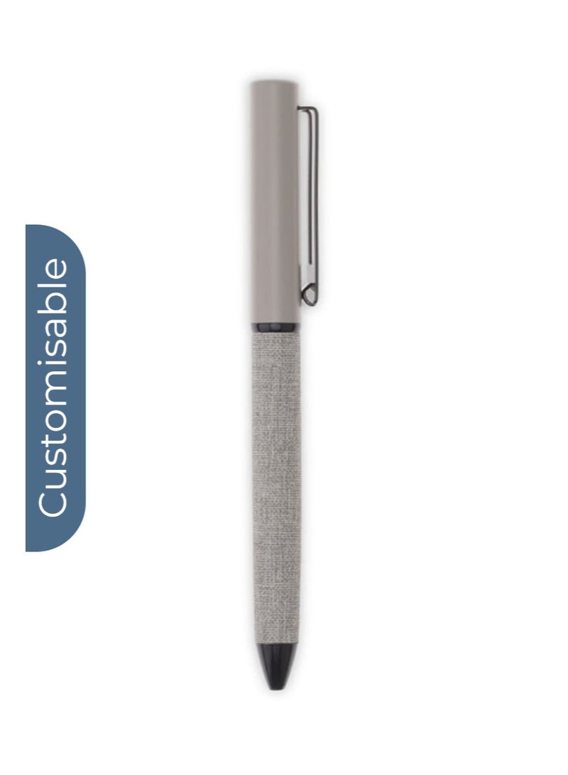 SANTHOME Personalised Sustainable Gift Set with Refillable Notebook & Pen - Grey - Image 2