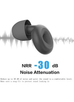 Coconut Noise Cancelling Earplugs, Ear Plugs For Sleeping Noise Cancelling, Painless Sensation And Not Easily Detached Reusable Silicone Earplugs For Sleep Snoring Noise Reduction Travel (BLACK)  - Image 2
