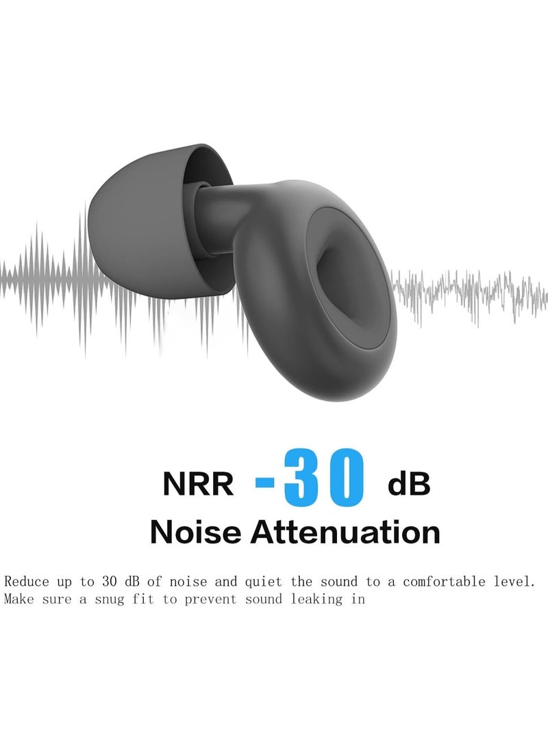Coconut - Noise Cancelling Earplugs, Ear Plugs For Sleeping Noise Cancelling, Painless Sensation And Not Easily Detached Reusable Silicone Earplugs For Sleep Snoring Noise Reduction Travel (BLACK) - Image 1