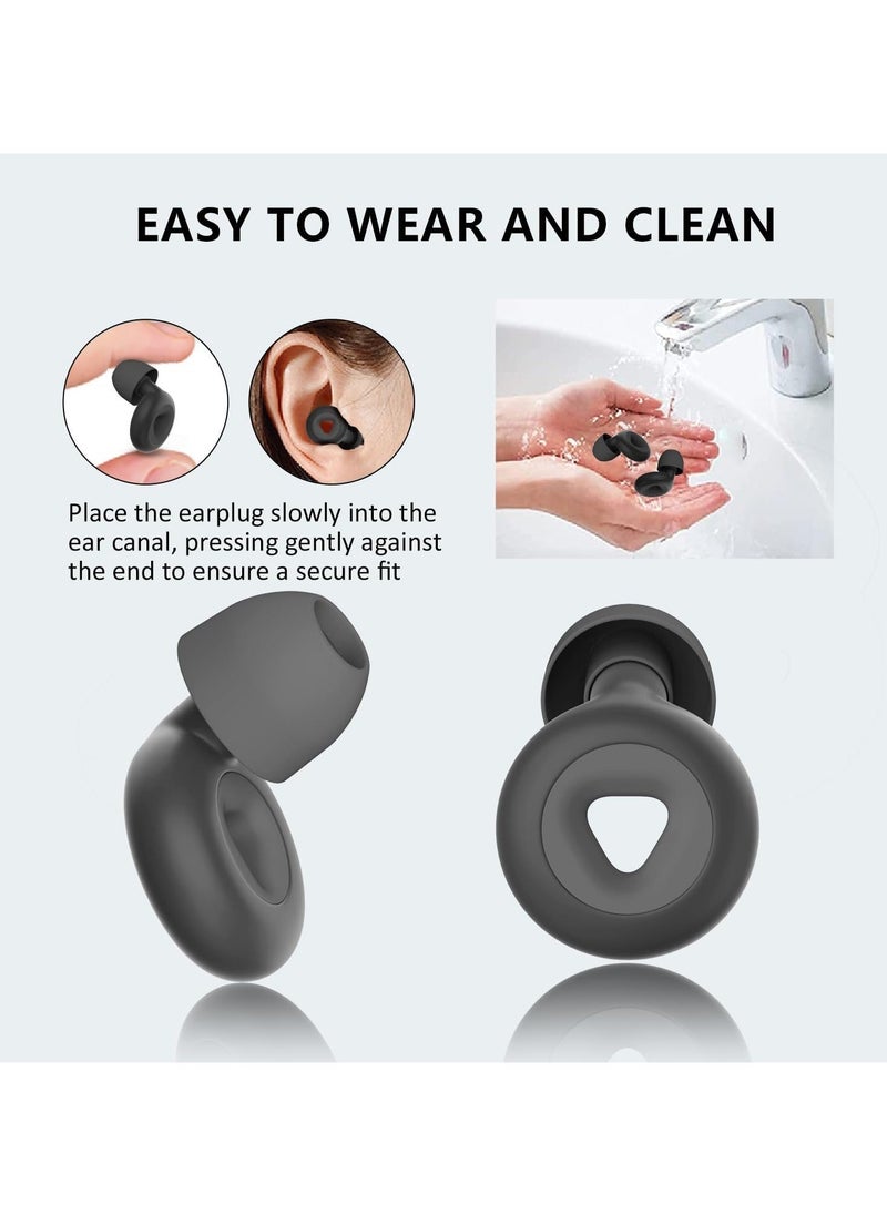 Coconut - Noise Cancelling Earplugs, Ear Plugs For Sleeping Noise Cancelling, Painless Sensation And Not Easily Detached Reusable Silicone Earplugs For Sleep Snoring Noise Reduction Travel (BLACK) - Image 1