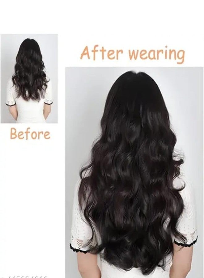 Flushia® Hair Extensions And Wigs Women's Natural Brown Curly/Wavy Hair Extensions 5 Clip in 24 Inch Brown (Color) (Pack Of 1pcs) - Image 5