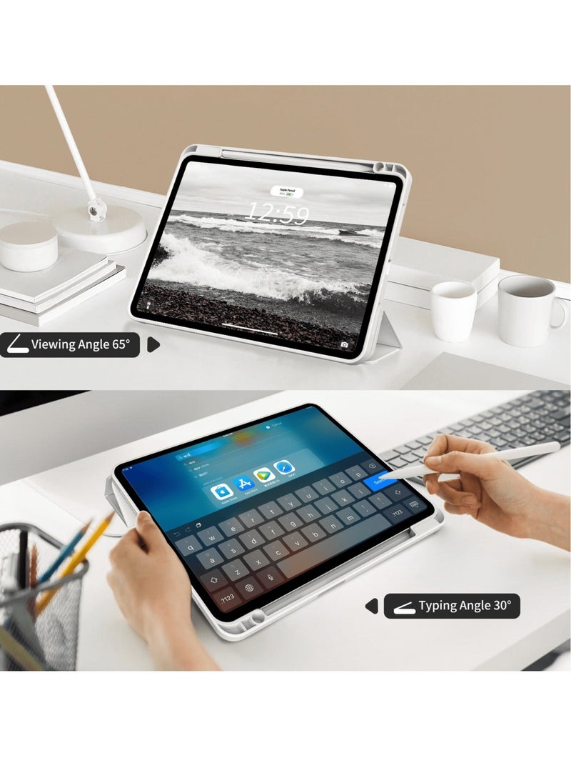 iPad Pro 11 Inch Case (4th/3rd/2nd Gen, 2022/2021/2020) – Smart Trifold Stand, Soft TPU Back, Wireless Pencil Charging, Auto Wake/Sleep, Pencil Holder – Gray - Image 4
