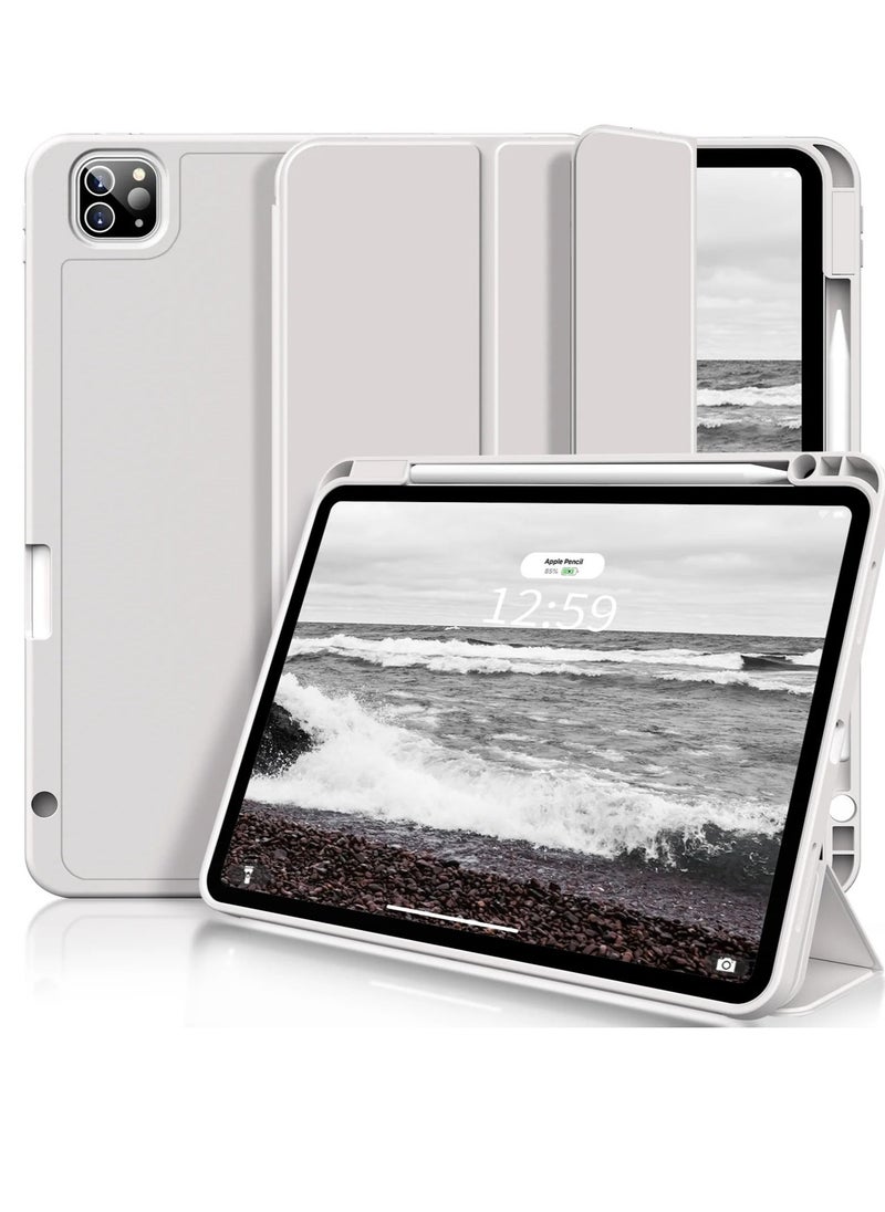 iPad Pro 11 Inch Case (4th/3rd/2nd Gen, 2022/2021/2020) – Smart Trifold Stand, Soft TPU Back, Wireless Pencil Charging, Auto Wake/Sleep, Pencil Holder – Gray - Image 1
