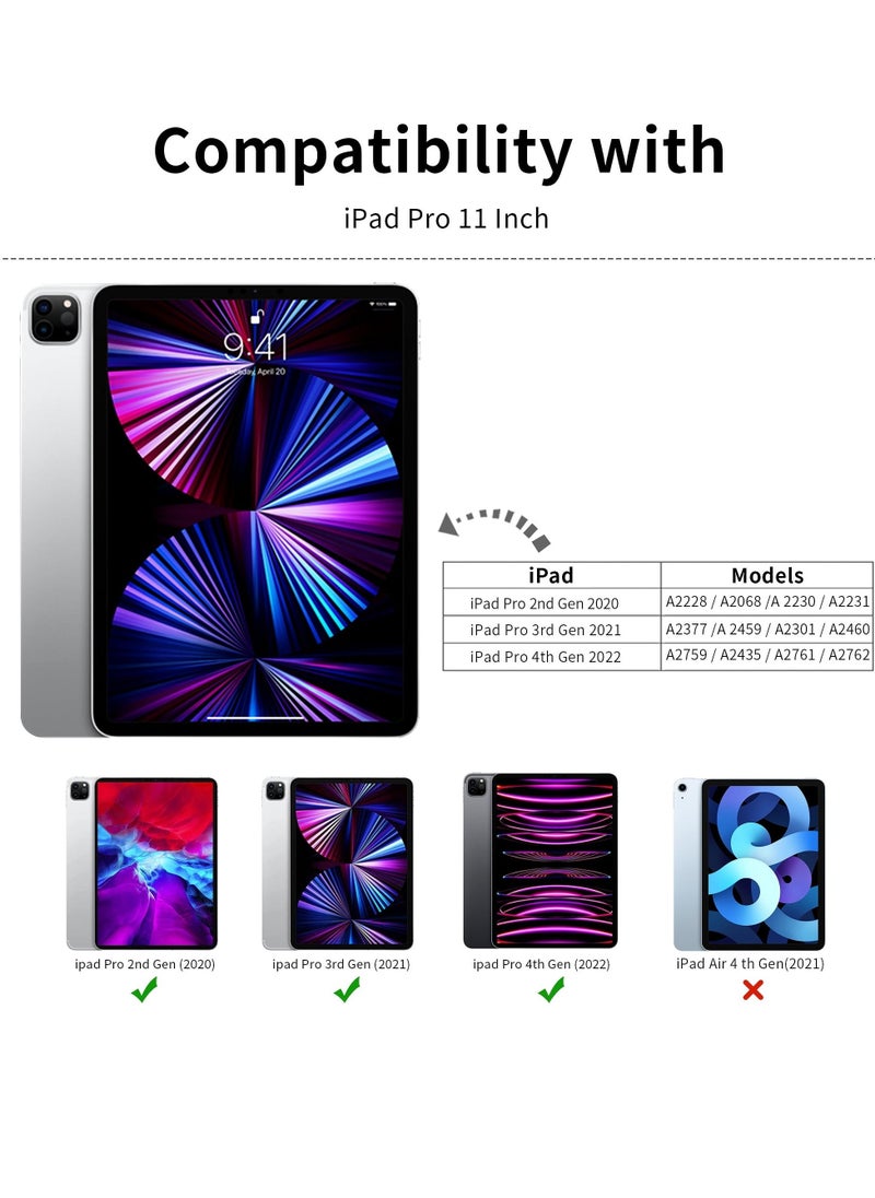 iPad Pro 11 Inch Case (4th/3rd/2nd Gen, 2022/2021/2020) – Smart Trifold Stand, Soft TPU Back, Wireless Pencil Charging, Auto Wake/Sleep, Pencil Holder – Gray - Image 2