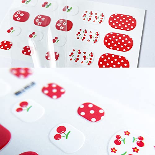 IHUKEIT Kids Nail Stickers Full Nail Wraps Self Adhesive Nail Polish Strips for Kids Girls Nail Art Decoration Fun Including Fruits Rainbows Stars Hearts Clouds Recommend for Age 8 and Older (Pack of 10) - Image 4