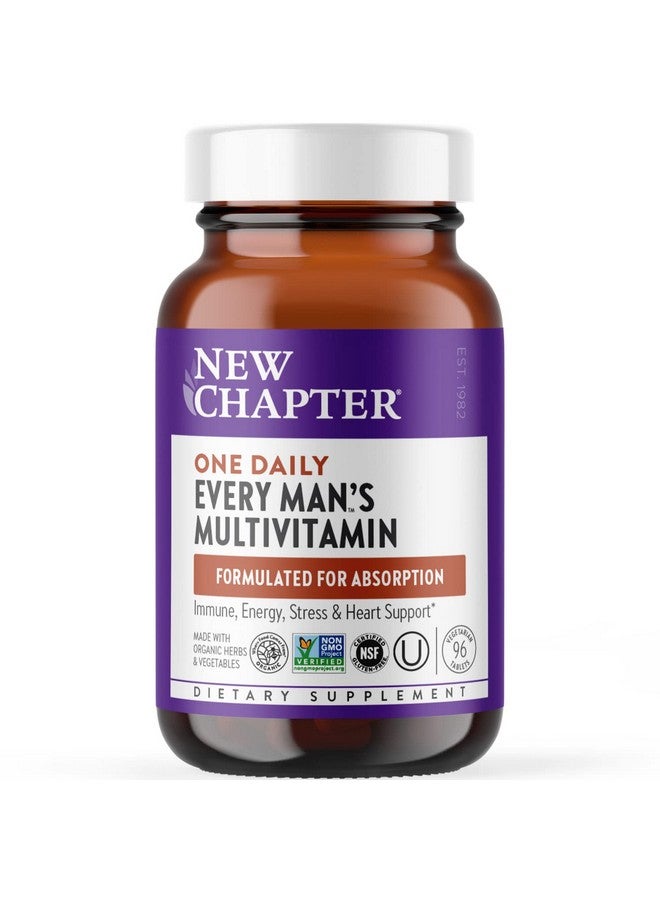 New Chapter Men Multivitamin For Immune Stress Heart + Energy Support With 20 Fermented Nutrients Every Man One Daily Gentle On The Stomach 96 Ct - Image 1