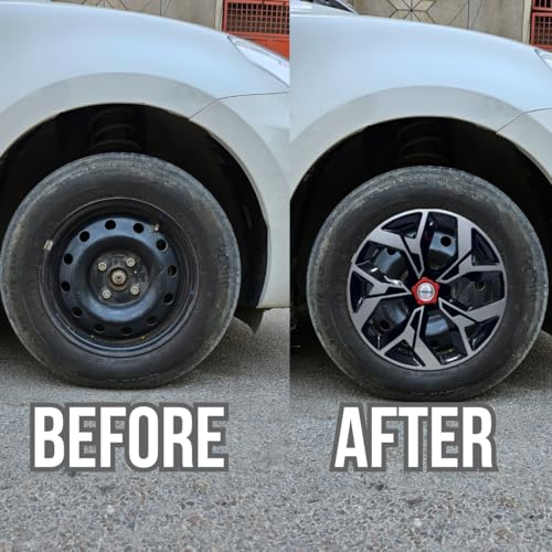 PRIGAN Wheel Cover for Mahindra Bolero NEO 15 Inch Silver Black Wheel Cap (Available in 14,15 Inch) (Set of 4 Pcs) (Press Fitting) Model- VOX Silver Black-15 - Image 3