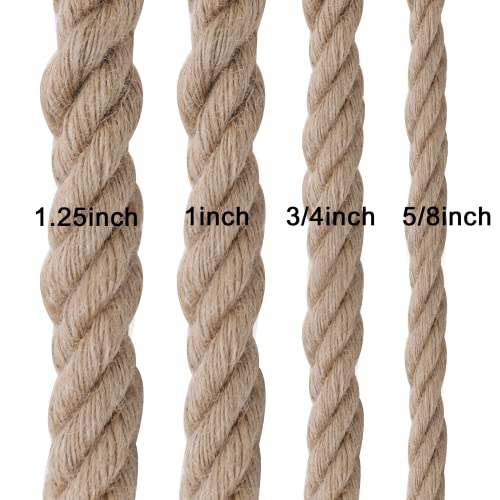 Meidansini Jute Rope,3/4inch x 50 FT Natural Twisted Manila Heavy Duty Hemp Ropes for Crafts,Swing for Tree,Gardening, Bundling, Hammock, Nautical, Tug of War, Railings, Home Decorating - Image 5