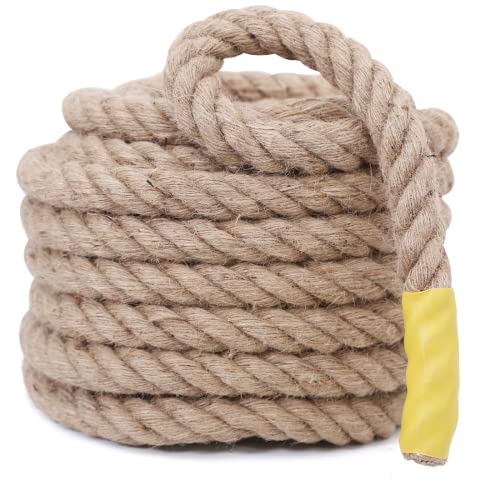 Meidansini Jute Rope,3/4inch x 50 FT Natural Twisted Manila Heavy Duty Hemp Ropes for Crafts,Swing for Tree,Gardening, Bundling, Hammock, Nautical, Tug of War, Railings, Home Decorating - Image 1