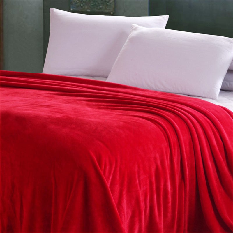 Color Flannel Fleece Blanket Couch Color Bed Warm Blanket Sheet - Image 5