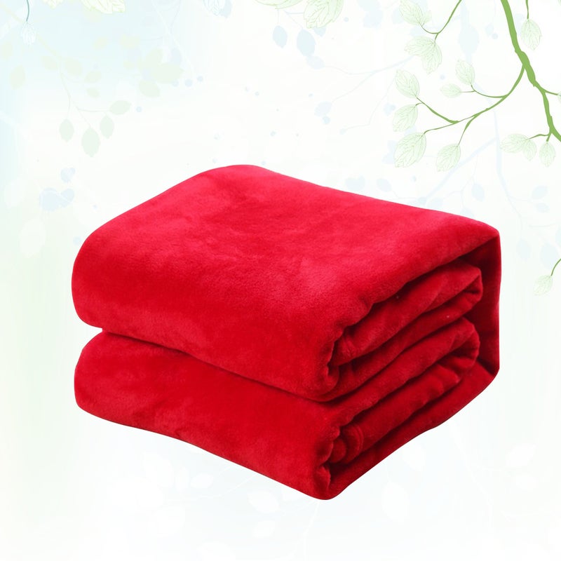 Color Flannel Fleece Blanket Couch Color Bed Warm Blanket Sheet - Image 2