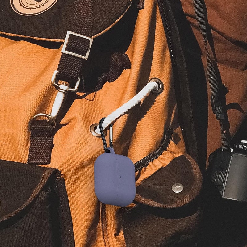 Geekria Silicone Case Cover Compatible with Apple AirPods 4 True Wireless Earbuds, Protective Earphones Skin Cover with Keychain Hook, Charging Port Accessible (Purple) - Image 5