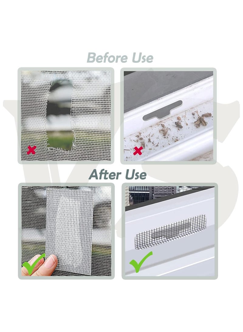 KASTWAVE Self-Adhesive Window Screen Repair Patches Kit, 20 Sheets 4 Size Screen Door Replacement Repair Kit Fiberglass Mesh Wall Repair Patches Drywall Tools Wall Hole Quick Repair Patch - Image 3