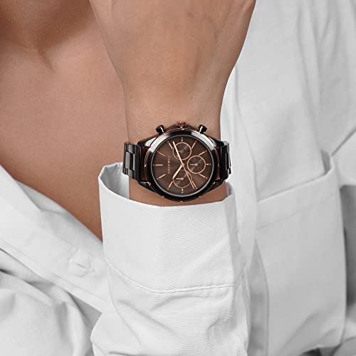 Joker & Witch Stainless Steel Johnny & Amber Couple Analogue Watches, Brown Dial, Gray Band - Image 2