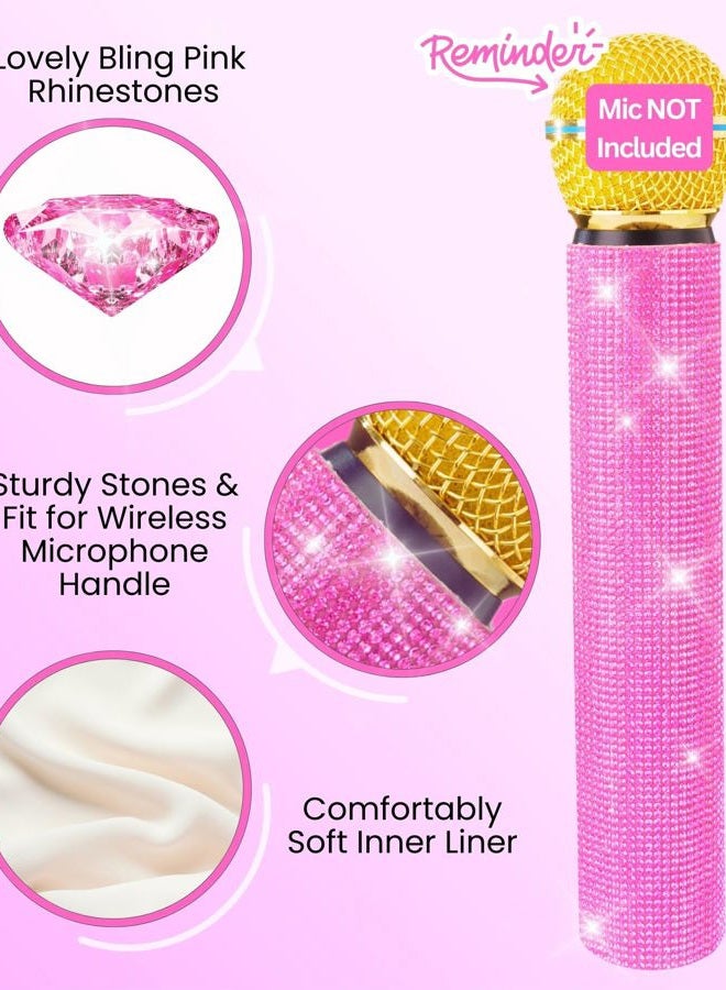 RhymKawa RK Mic Handle Cover for Shure Wireless SLX2, BLX2 - BETA58, SM58, BETA87, PG58 Cordless Handheld Sleeve on Tours and TV Shows, Pink Diamonds - Image 3