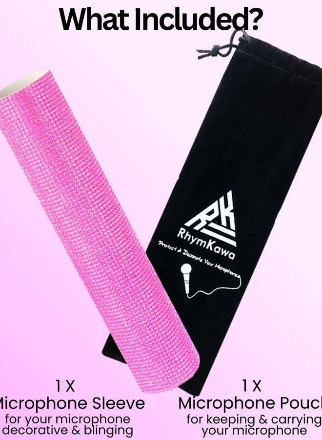 RhymKawa RK Mic Handle Cover for Shure Wireless SLX2, BLX2 - BETA58, SM58, BETA87, PG58 Cordless Handheld Sleeve on Tours and TV Shows, Pink Diamonds - Image 4