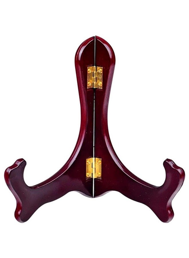 ONWON Wooden Easel Mahogany Finish Display Stand Plate Holder Picture Frame Folding Display Stand (6 Inches) - Image 1
