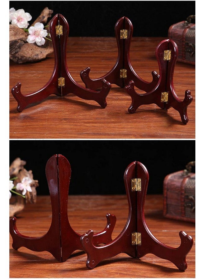 ONWON Wooden Easel Mahogany Finish Display Stand Plate Holder Picture Frame Folding Display Stand (6 Inches) - Image 4