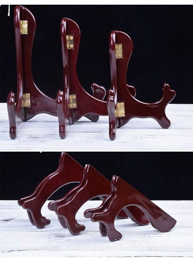 ONWON Wooden Easel Mahogany Finish Display Stand Plate Holder Picture Frame Folding Display Stand (6 Inches) - Image 3