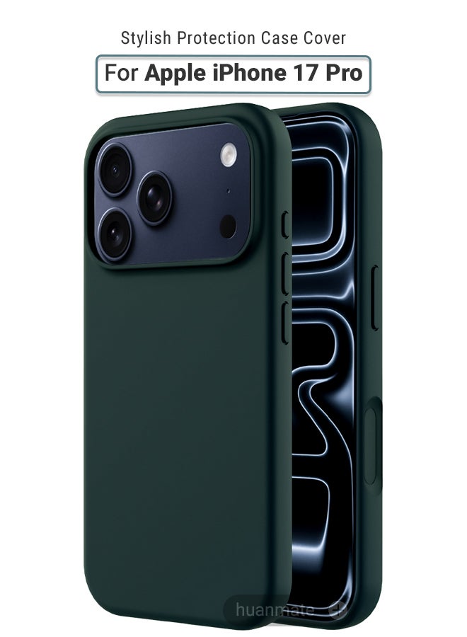 huanmate Apple iPhone 17 Pro Silicone Cover Dark Green Premium 2.0mm TPU Silicon Shockproof Water Proof Case Enhanced Camera Protection Lens Shield for Daily Use - Image 1