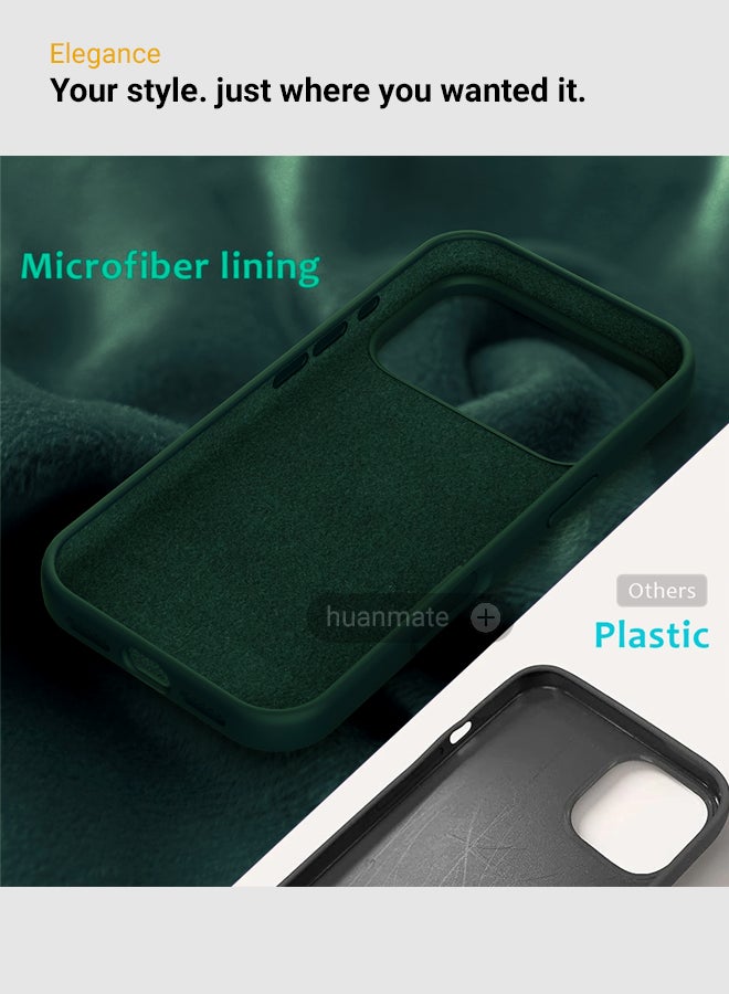 huanmate Apple iPhone 17 Pro Silicone Cover Dark Green Premium 2.0mm TPU Silicon Shockproof Water Proof Case Enhanced Camera Protection Lens Shield for Daily Use - Image 5