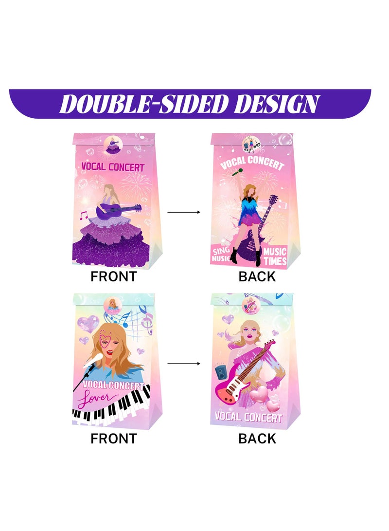 Excefore 24 Pcs Gift Bags for Taylor, Party Candy Bags with 36 Stickers Included, Party Decorations, Birthday Party Bags, Singer Theme Birthday Party Supplies, Wedding Bridal Shower - Image 3