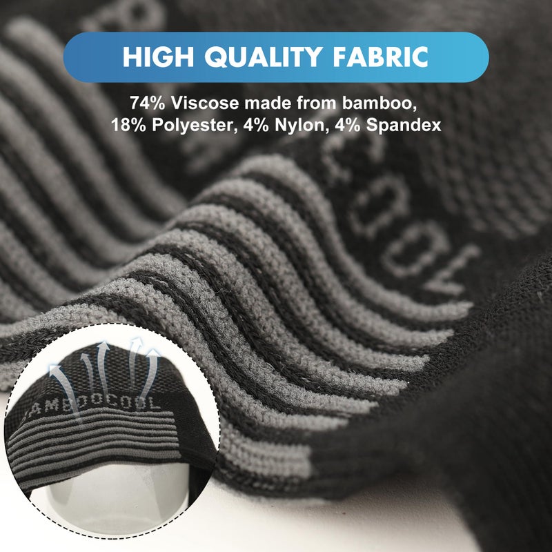 BAMBOO COOL Men's Athletic Ankle Socks Moisture Wicking, Breathable Running Mesh Socks Cushioned Arch Support, 8 Pack - Image 5