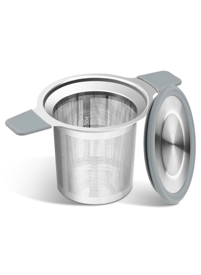 هومستر مصفاة شاي مقاومة للحرارة مصنوعة من الفولاذ المقاوم للصدأ مع مصفاة شاي الكونغ فو متعددة الوظائف ومصففة القهوة، مع مقاوم للحرارة مقبّل مزدوج، سهل التنظيف، مضاعفة كمية الشاي كصينية للتصفية السريعة والشاي الصافي البلوري، حجم 13.6*7.5 سم - Image 1