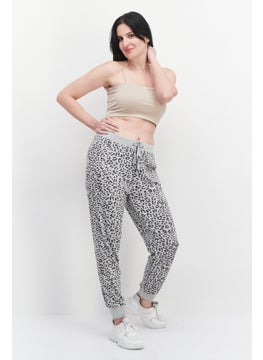 BB Dakota by Steve Madden Women Animal Print Drawstring Jogger Pant, Grey  - Image 2