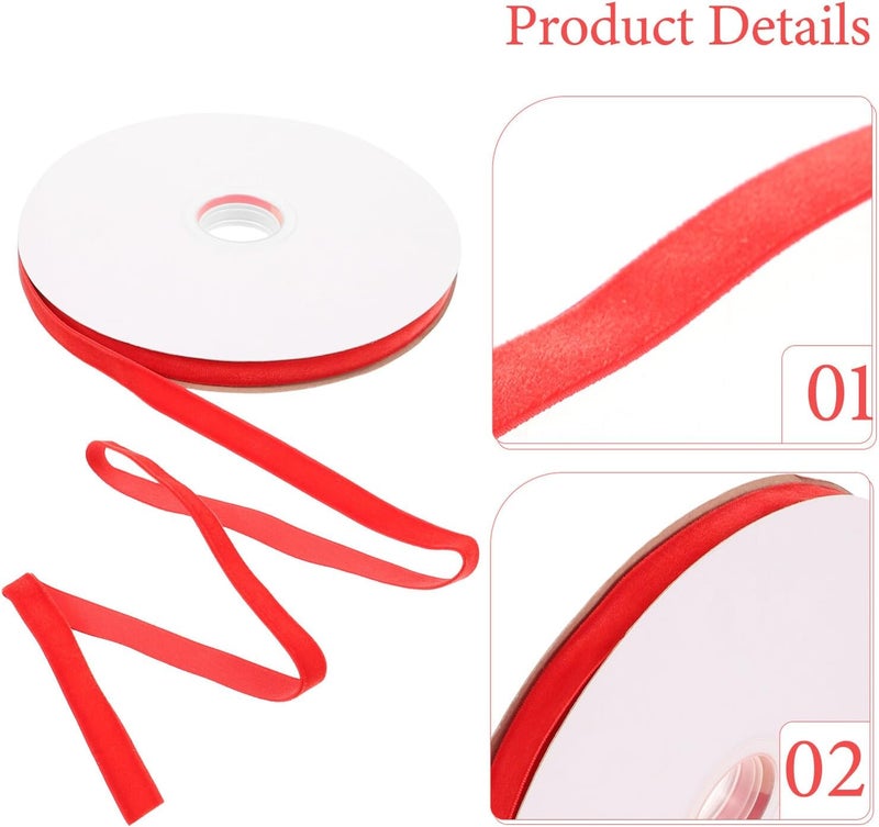 Red Velvet Wrapping Ribbon 25 Yards X 13mm Single-Sided Packaging Ribbon for Crafts, Flower Decoration, and Party Packaging - Image 3