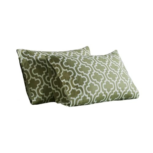 Superior Extra Soft Printed All Season 100 Brushed Cotton Flannel Trellis Bedding Pillowcase Set Sage Trellis Standard Size - Image 3