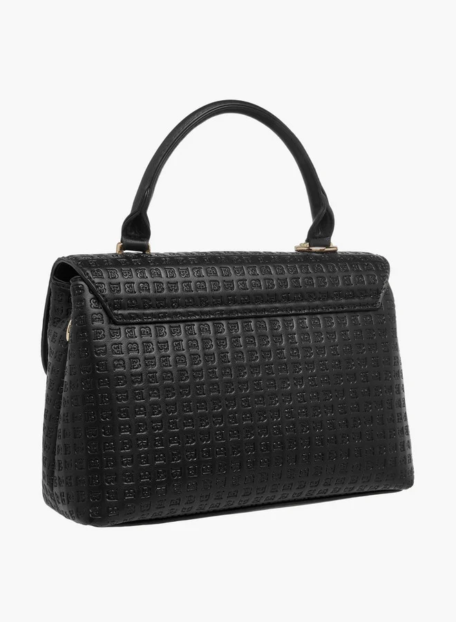 فلورا بيلا من شو إكسبرس Women's Monogram Embossed Satchel Bag with Flap Closure and Detachable Strap
