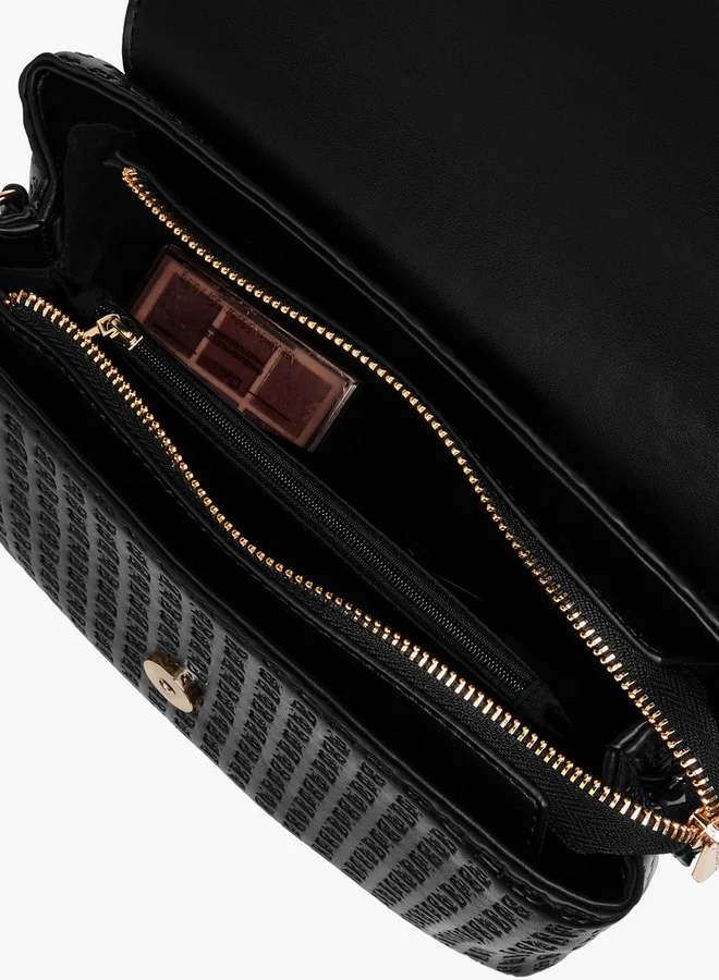 فلورا بيلا من شو إكسبرس Women's Monogram Embossed Satchel Bag with Flap Closure and Detachable Strap