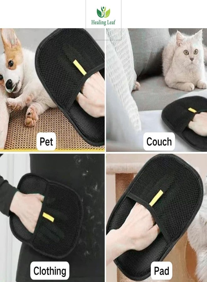 Healing leaf's Pet Hair Removal Gloves, Static-Enhanced Pet Hair Removal Mitt, Reusable Grooming Mitt Cleaning Glove for Furniture, Carpets, Car Seats & Gentle Massage for Dogs Cats (23.5x18cm) - Image 4