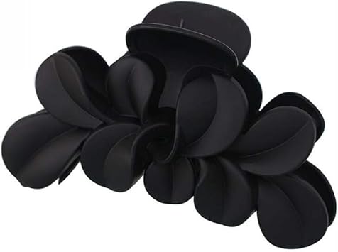 UPSTORE 1PCS 13cm5 Inch Plastic Leaves Hair Claw Clips Jaw Clip French Twist Ponytail Holder Clip Hair Clamp Crab Clasp Hair Updo Grips Bath Hair Styling Accessories for Women Girls Black - Image 1