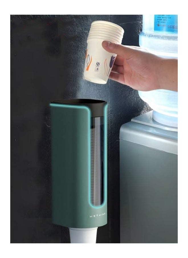 MIXDE Paper Cup Holder,Wall Mounted Cup Dispenser With Visible Window,Anti Dust Paper Cup Dispenser For Office Gym  - Image 1