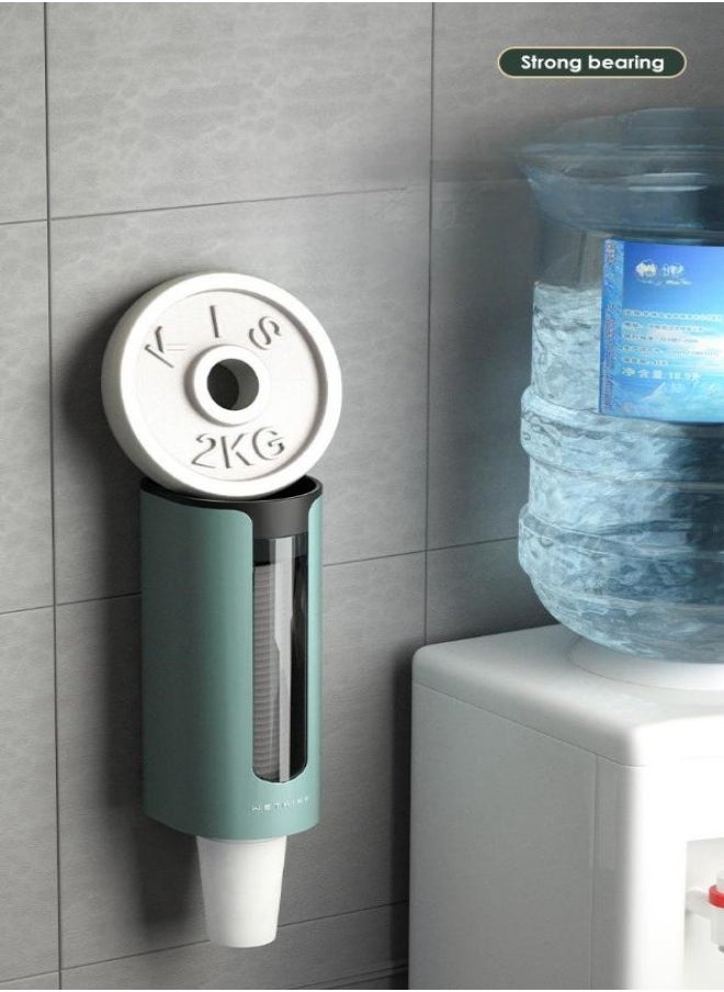 MIXDE Paper Cup Holder,Wall Mounted Cup Dispenser With Visible Window,Anti Dust Paper Cup Dispenser For Office Gym  - Image 3