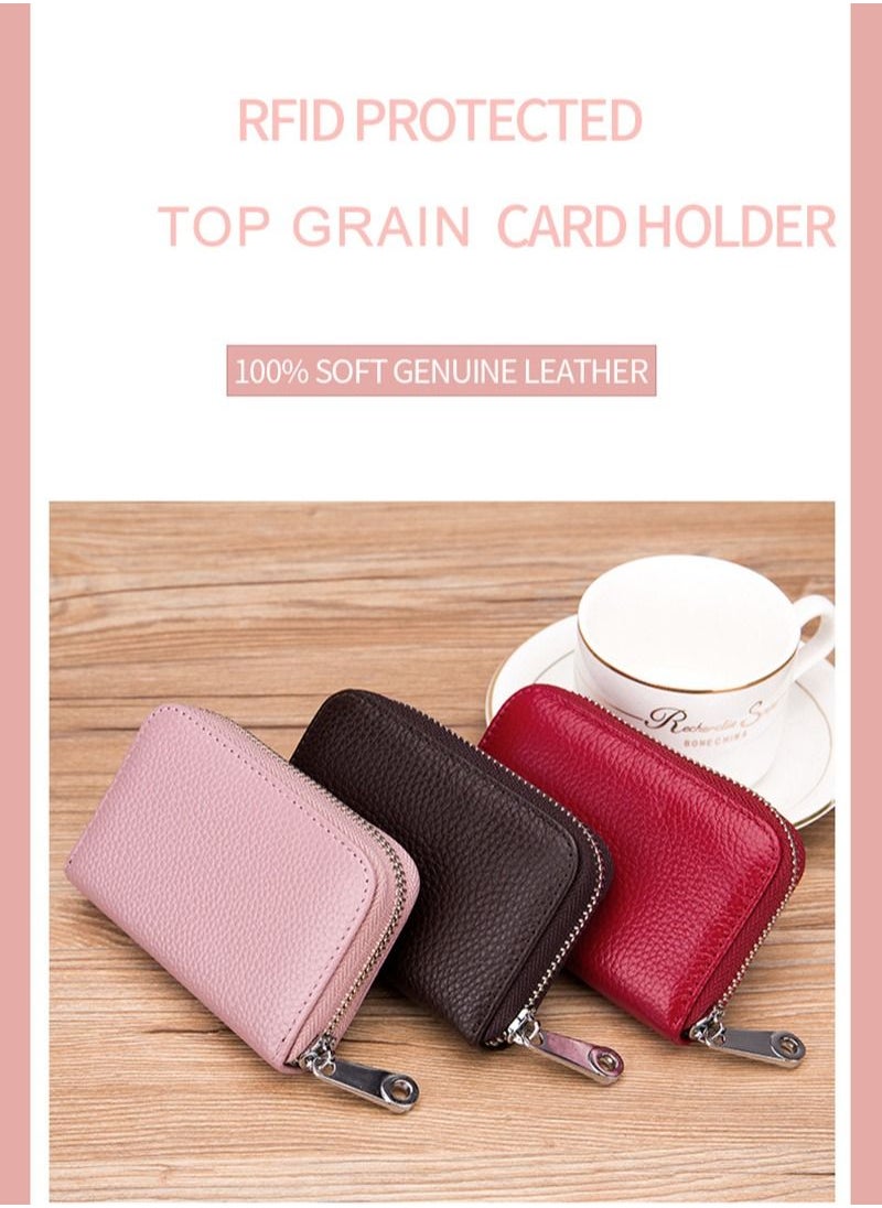 Generic - RFID Credit Card Wallet 20 Slots Big Capacity Credit Card Holder for Men and Women Brown - Image 1
