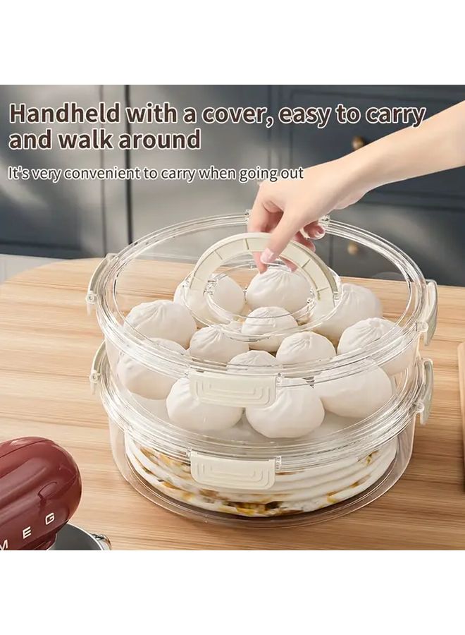 Milky White Round Food Storage Container with Airtight Lid for Meal Prep Freezer and Refrigerator - Image 5