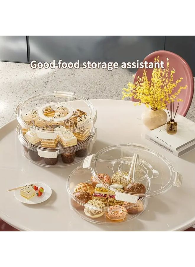 Milky White Round Food Storage Container with Airtight Lid for Meal Prep Freezer and Refrigerator - Image 3