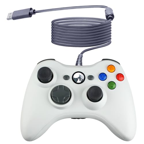 OSTENT Wired USB Controller Gamepad Joystick for Microsoft Xbox 360 Console Windows PC Laptop Computer Video Game Color White - Image 1