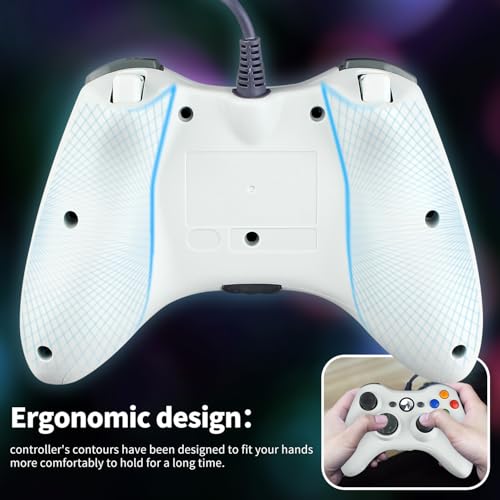 OSTENT Wired USB Controller Gamepad Joystick for Microsoft Xbox 360 Console Windows PC Laptop Computer Video Game Color White - Image 3