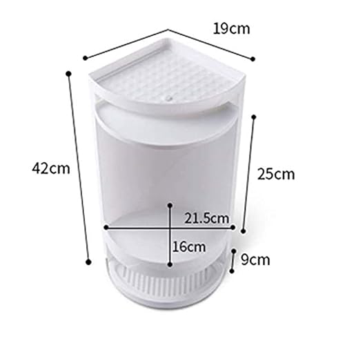 PRIME PICK Spin Pro Triangle Storage Rack Bathroom Organizer 2 Layer 360 Degree Rotating Plastic Corner Shelf Dust Proof Waterproof Multi Function Storage White - Image 4