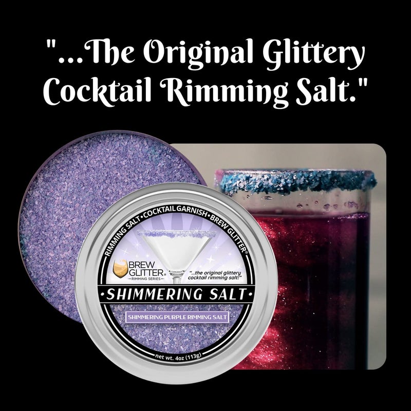 Bakell Brew Glitter - Shimmering Rimming Salt (4oz, 1x Bar Tin) Edible Glitter Blended Cocktail Garnish for Mixed Drinks and Beverages (Purple, 4oz) - Image 3