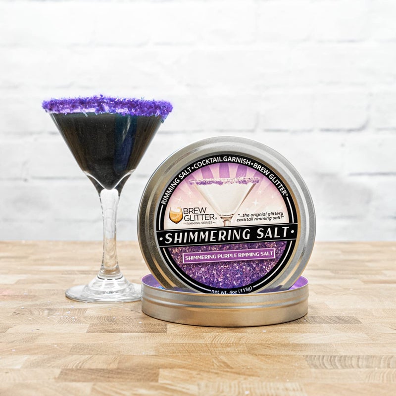 Bakell Brew Glitter - Shimmering Rimming Salt (4oz, 1x Bar Tin) Edible Glitter Blended Cocktail Garnish for Mixed Drinks and Beverages (Purple, 4oz) - Image 4